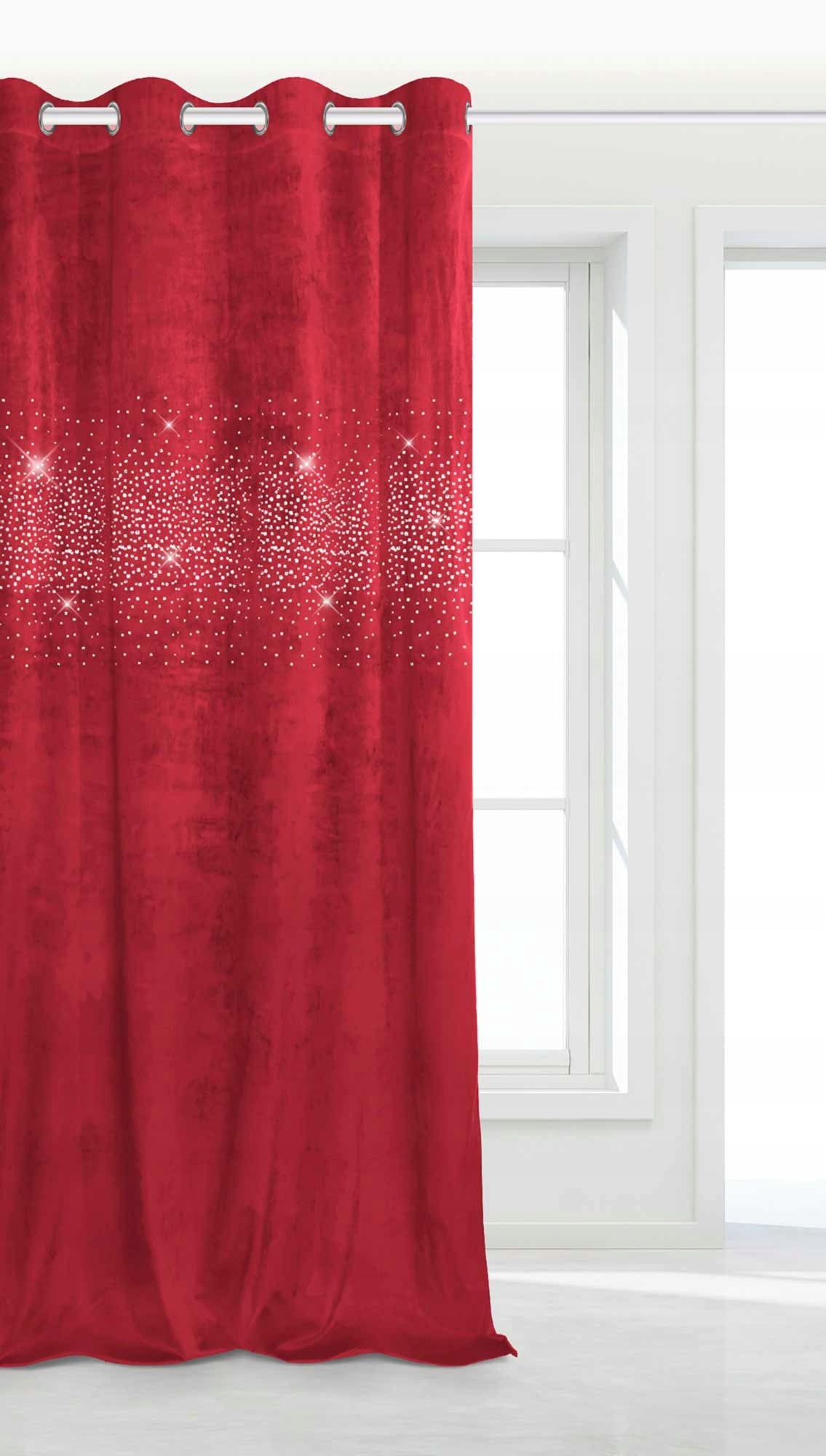 Veloursvorhang Shiny 140x250 A501 - dunkelrot 
