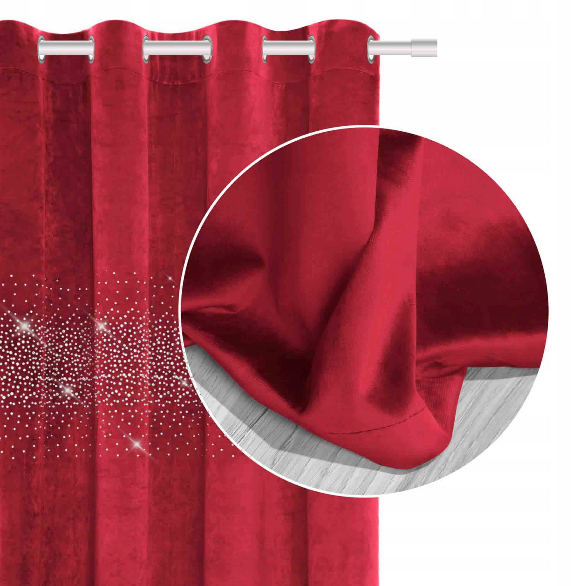 Veloursvorhang Shiny 140x250 A501 - dunkelrot 