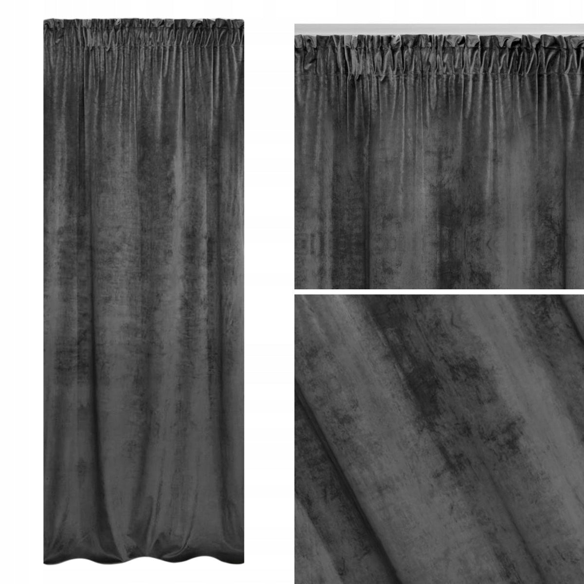 Veloursvorhang Soft Velvet 140x270 A566 - dunkelgrau 