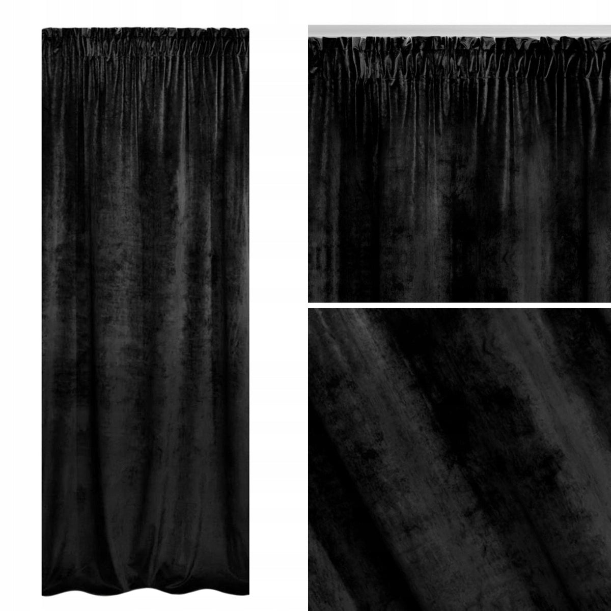 Veloursvorhang Soft Velvet 140x270 A566 - schwarz 