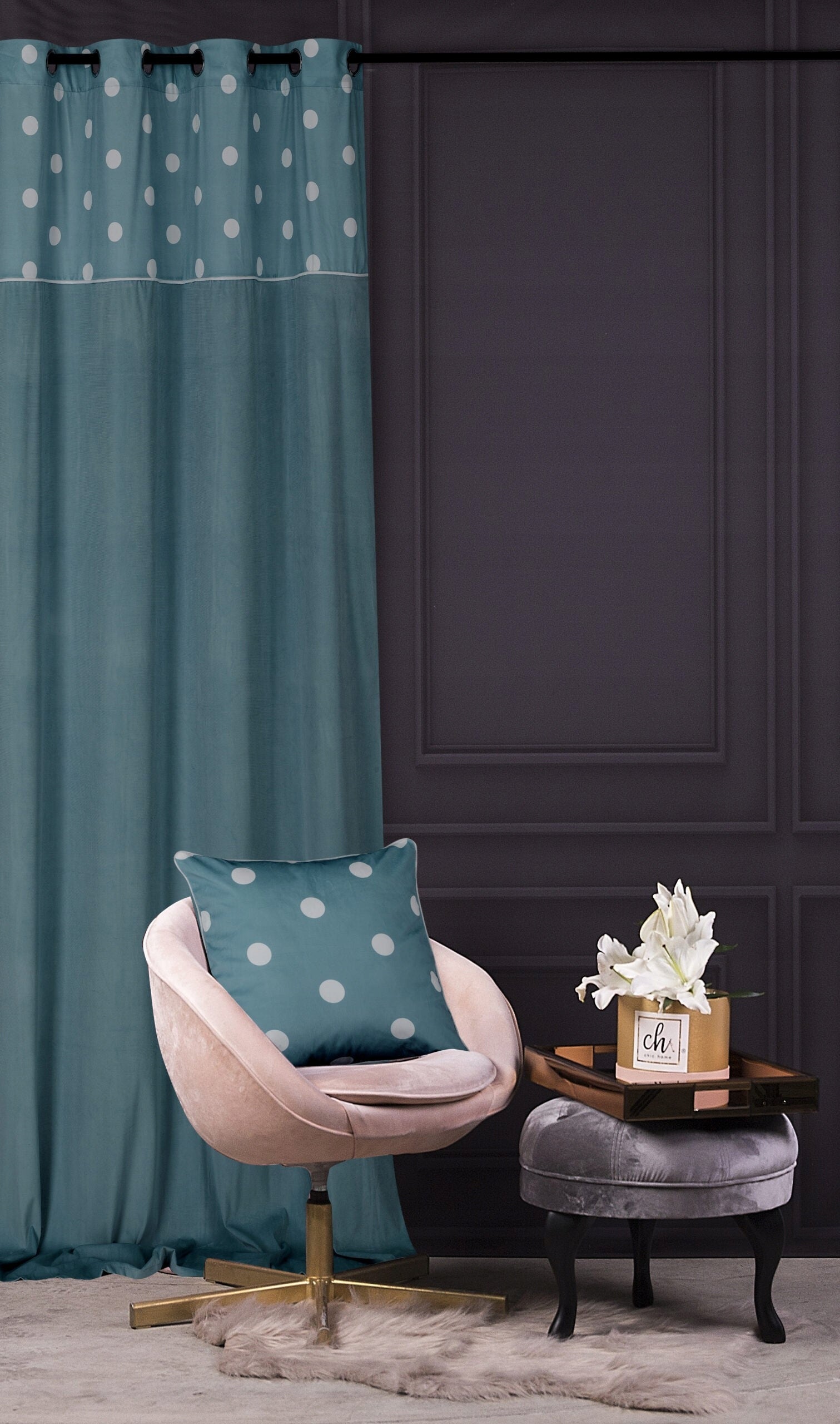 Vorhang Chic Dots, 140x270 cm 