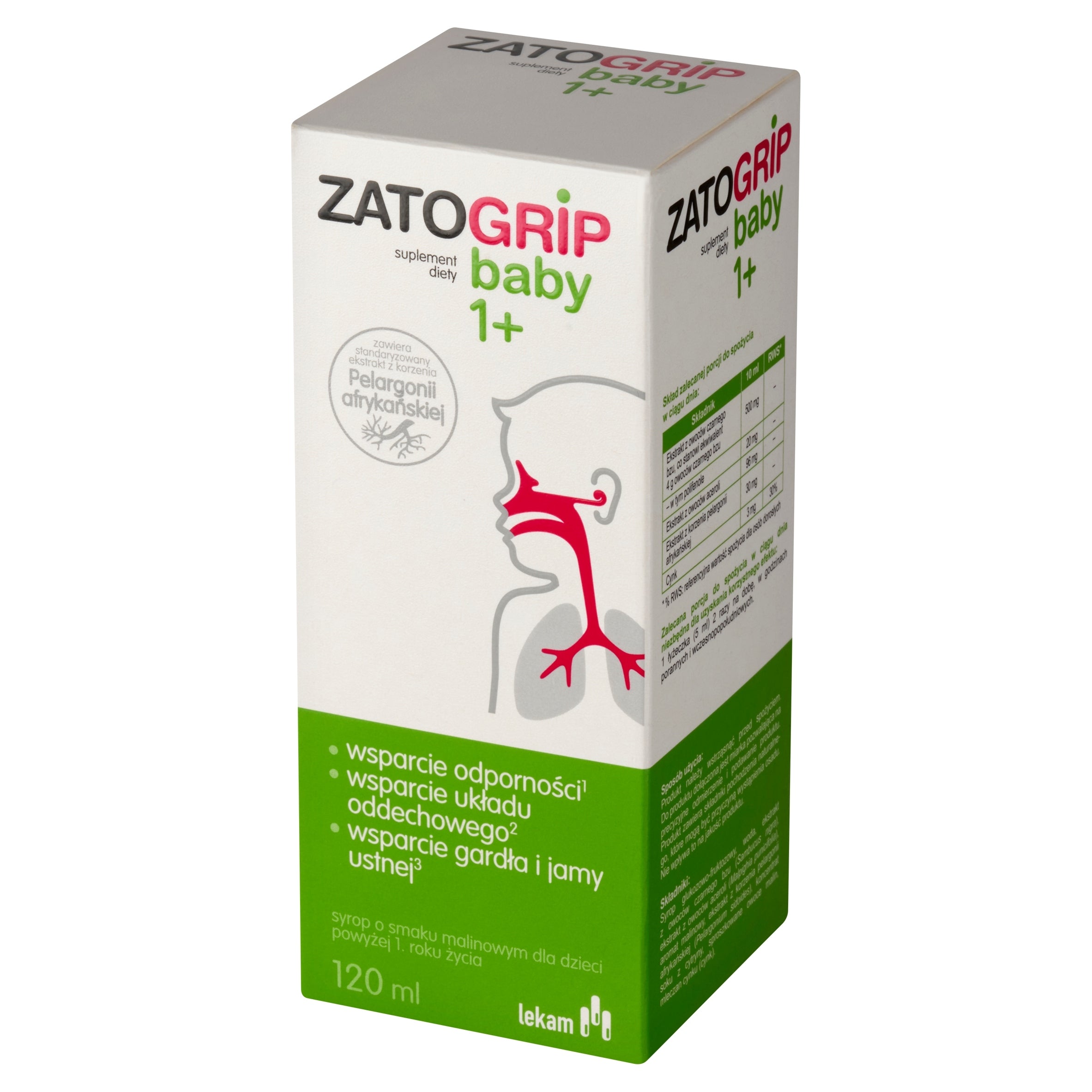 Zatogrip baby 1+ liquid 120 ml Packaging status original