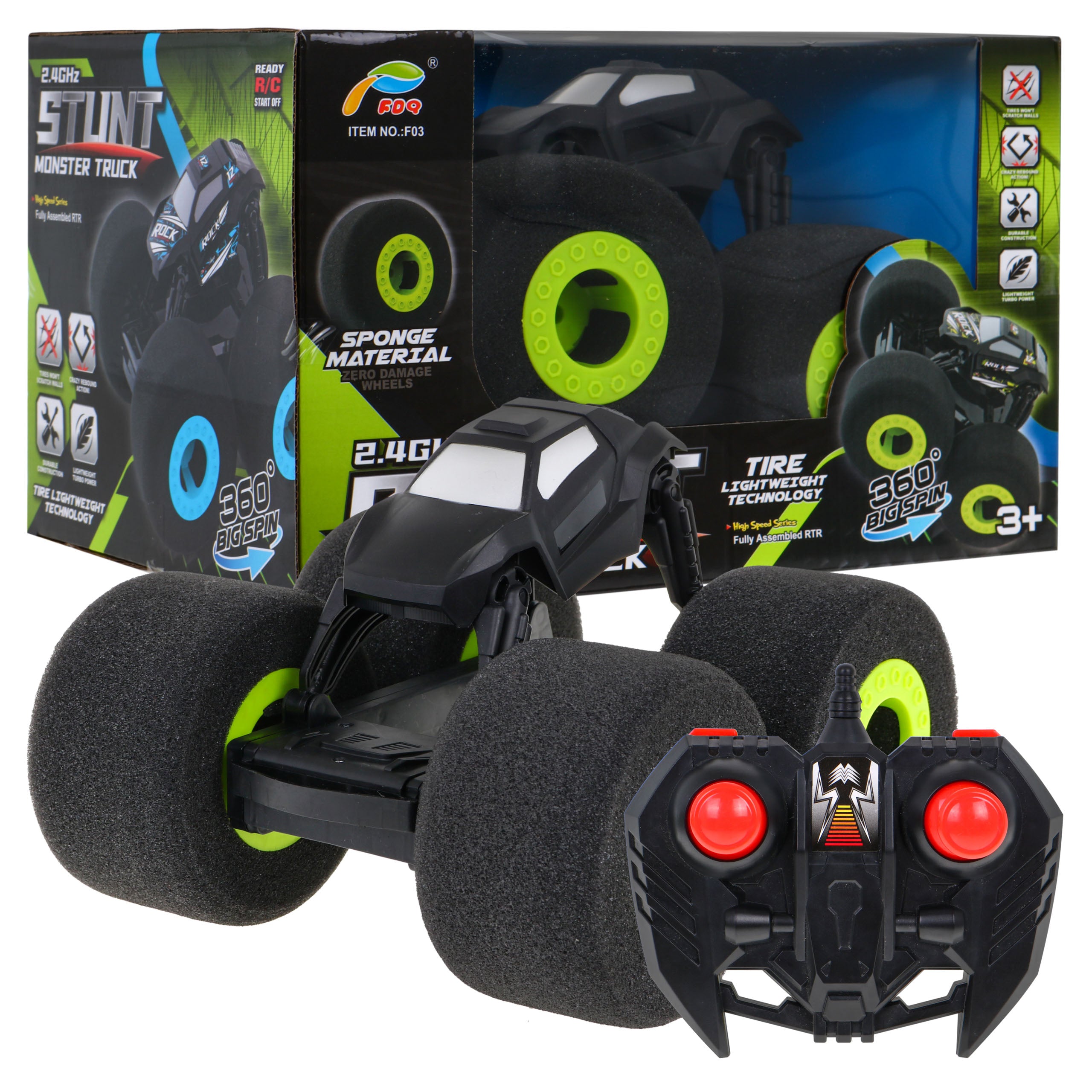 R/C mašinėlė Soft Green Wheels, juoda