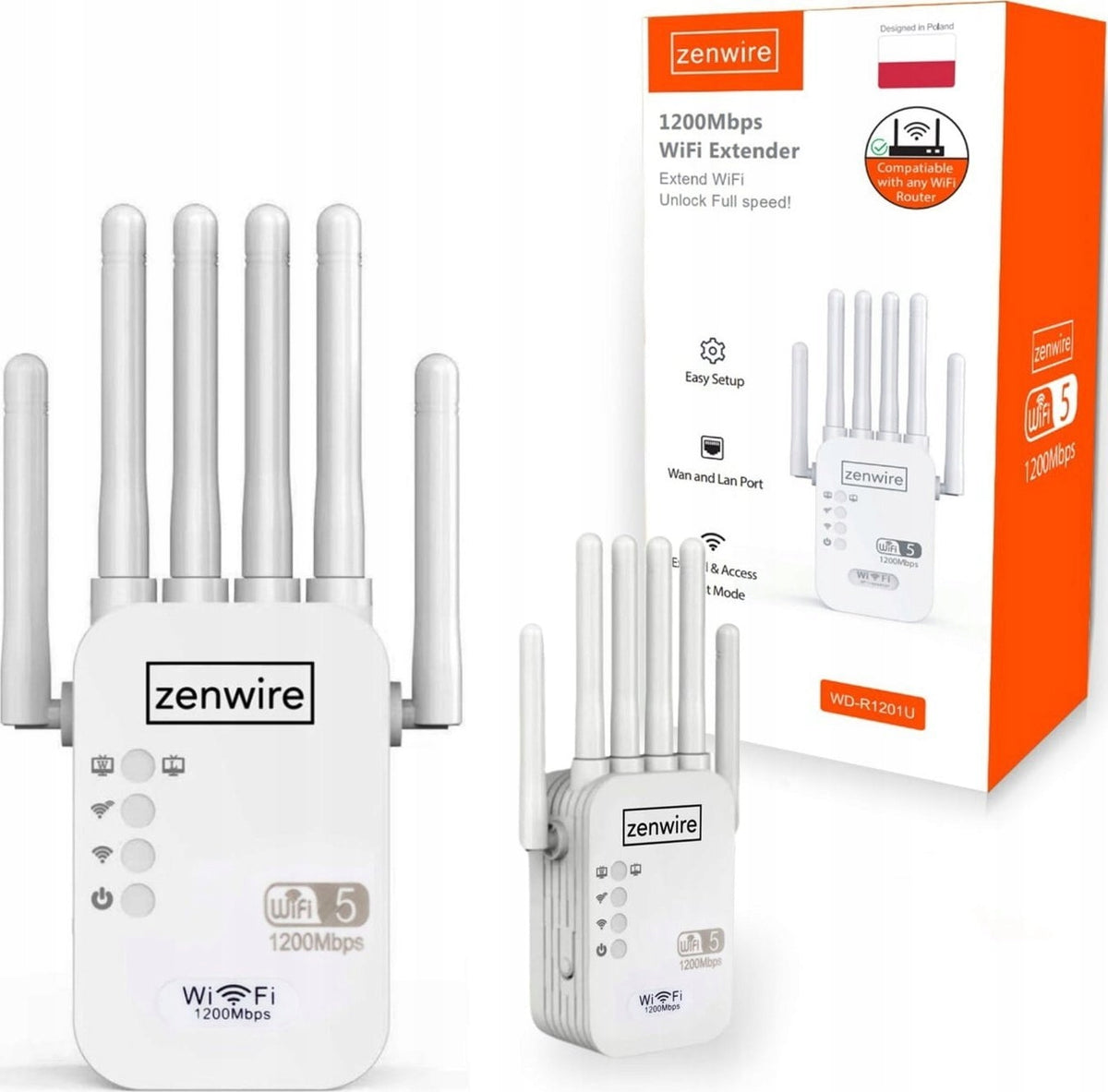 Zenwire Signal Amplifier WiFi Repeater 5 External Repeater Zenwire