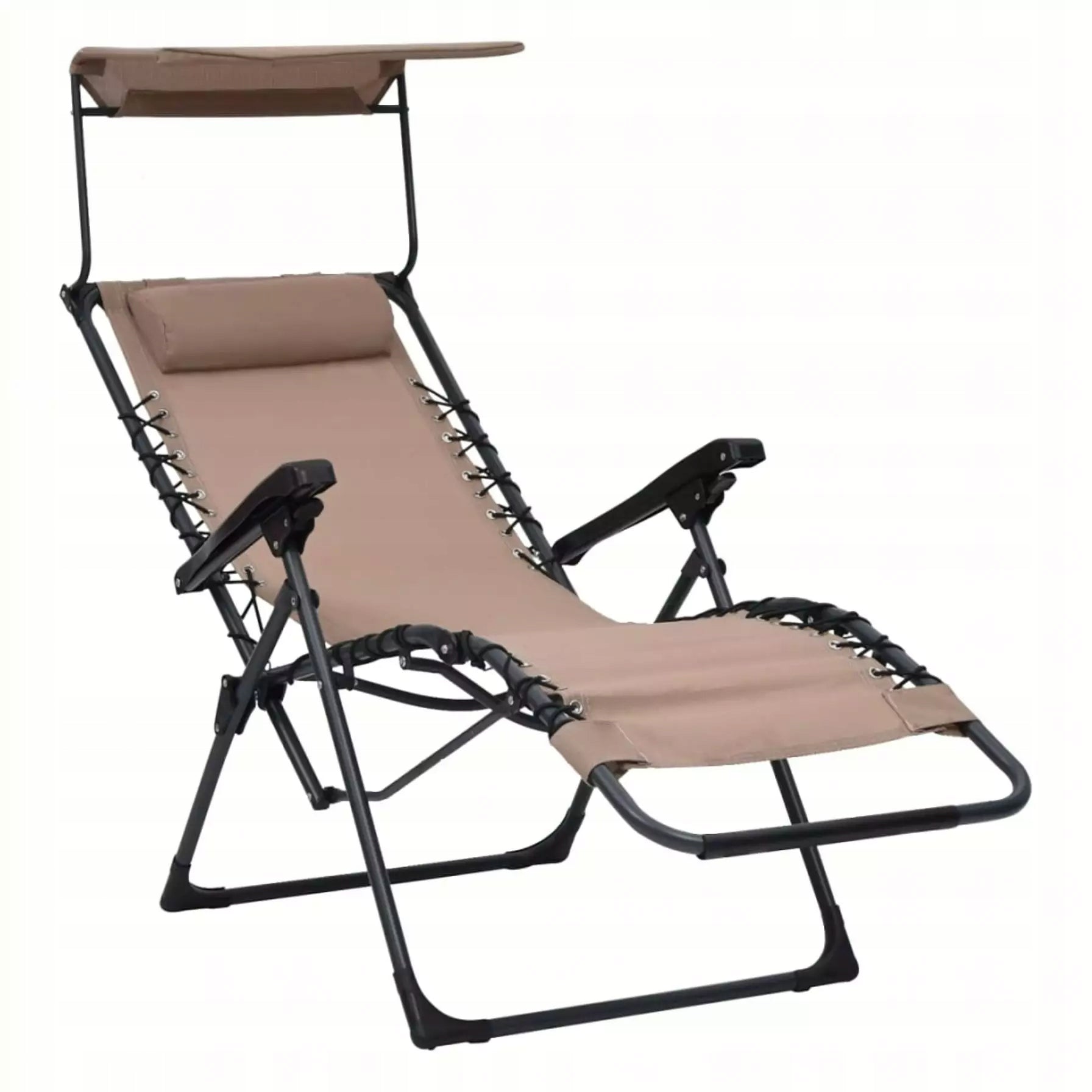 Zero Gravity Chair Folding Garden Chair Beach Lounger Couch + Canopy Packaging status original