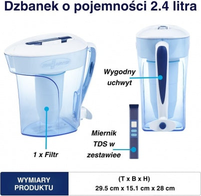 Zero Water - Egg Filter Jug Capacity 2,4 L White 2,4 L Model other