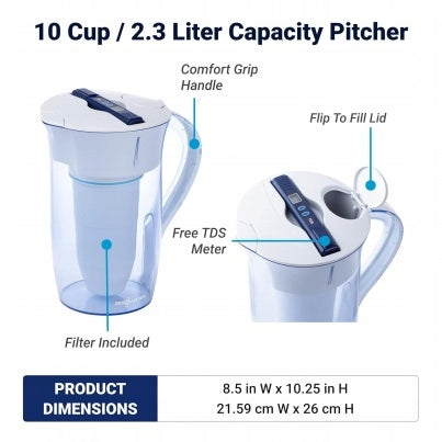 Zero Water - Filter Jug Round Capacity 2,4 L White 2,4 L Model other