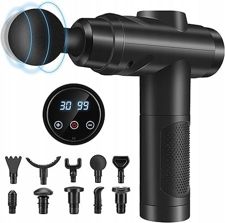 Zerolia Professional Massage Gun, 30 Speeds, 10 Heads LCD Screen