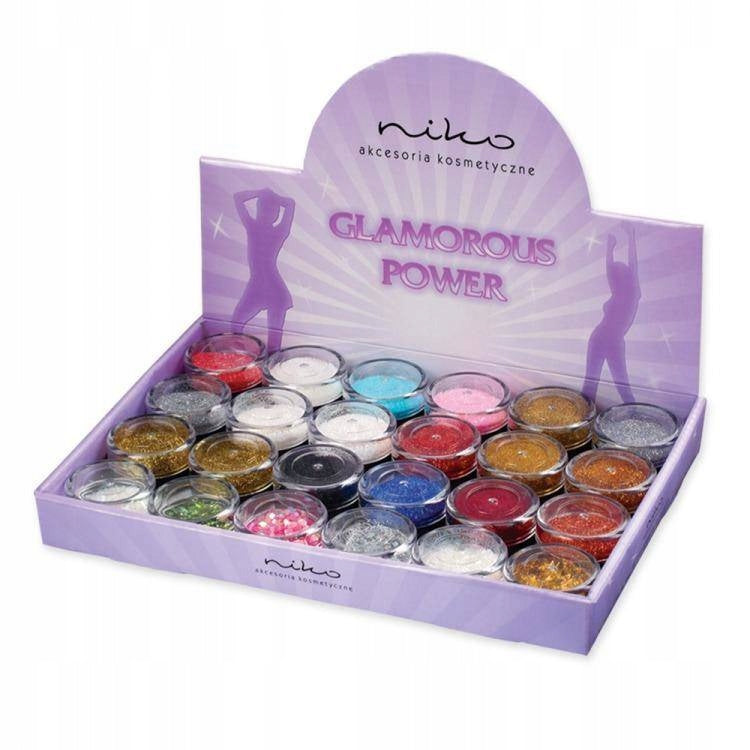 Nagelglitter-Set Glamorous Power Niko, 24-tlg. 