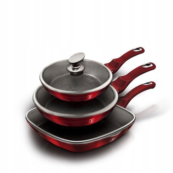 Berlinger Haus Metallic Line Burgundy Edition keptuvių rinkinys, 6 dalių