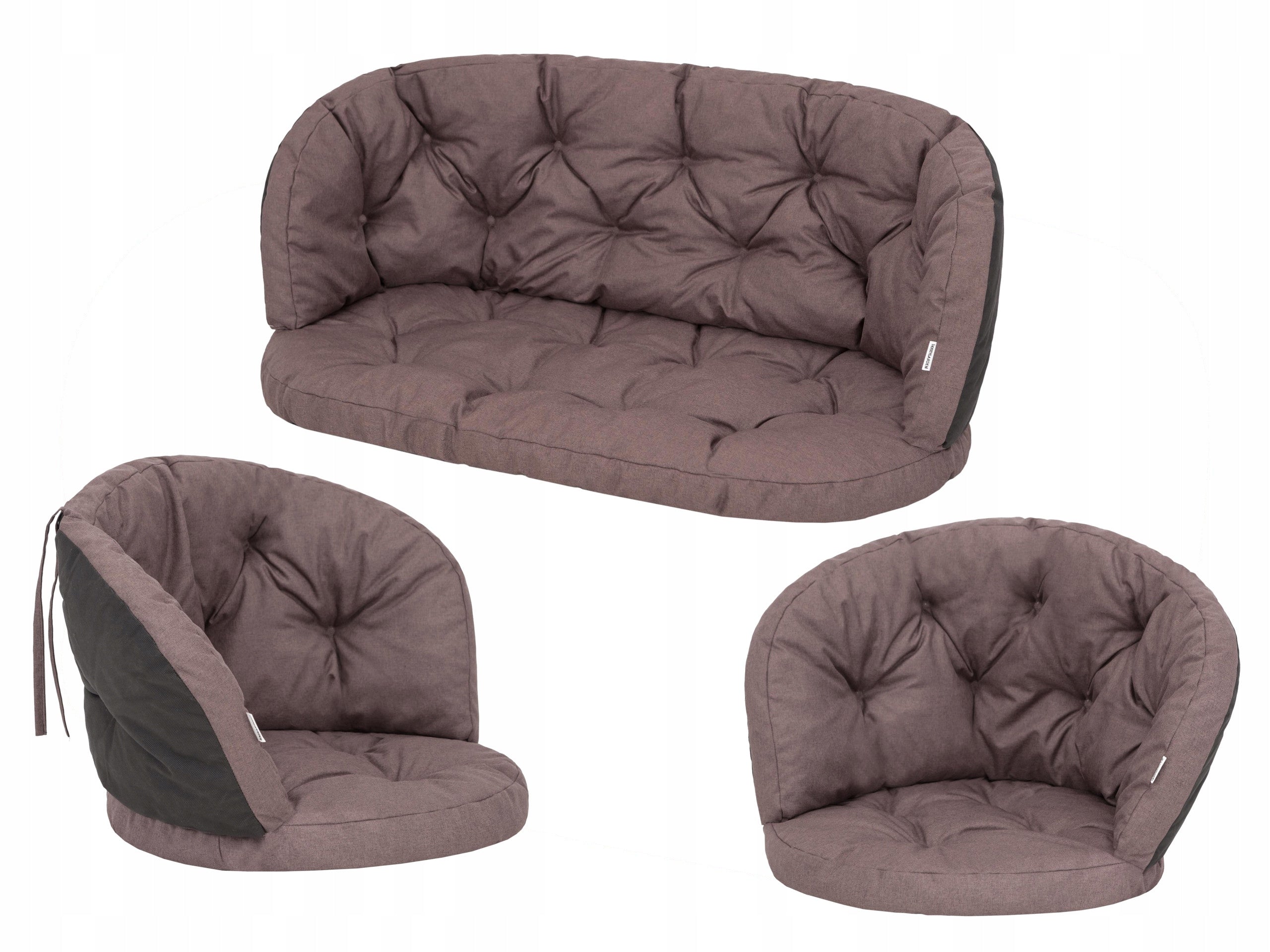Set mit 3 Kissen Hobbygarden Amanda Prestige 1+2, braun 