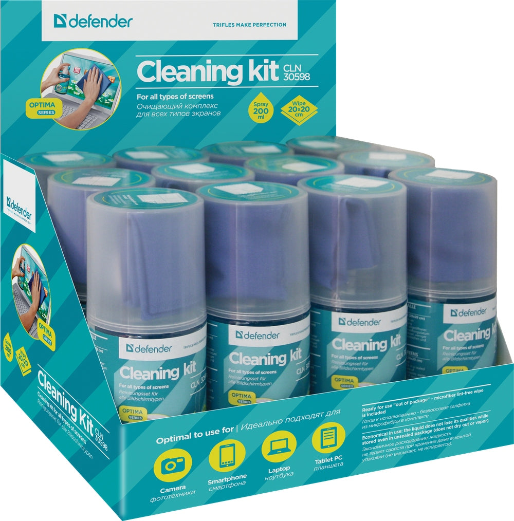 Bildschirmreinigungsset (Spray 200 ml + Mikrofaserreinigung) - 