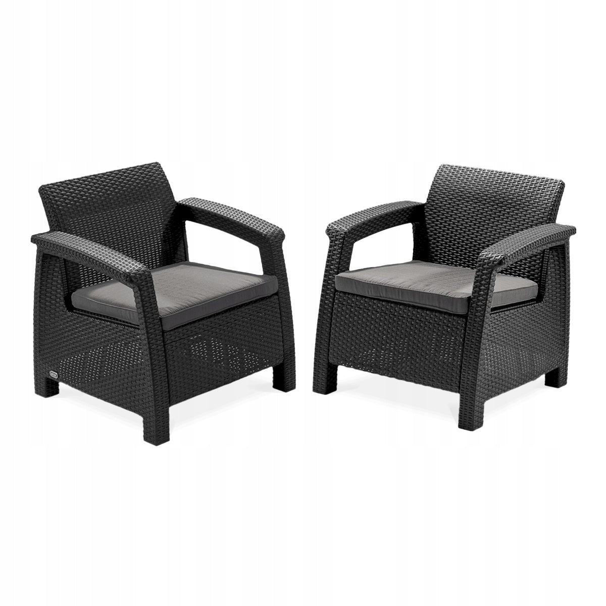 Set Outdoor-Sessel Keter ALLiBERT Corfu Duo, schwarz/grau 