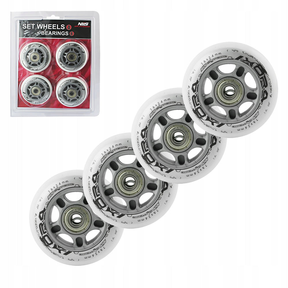 Rollen für Rollschuhe Nils Extreme 76x24 mm PU, 82A 