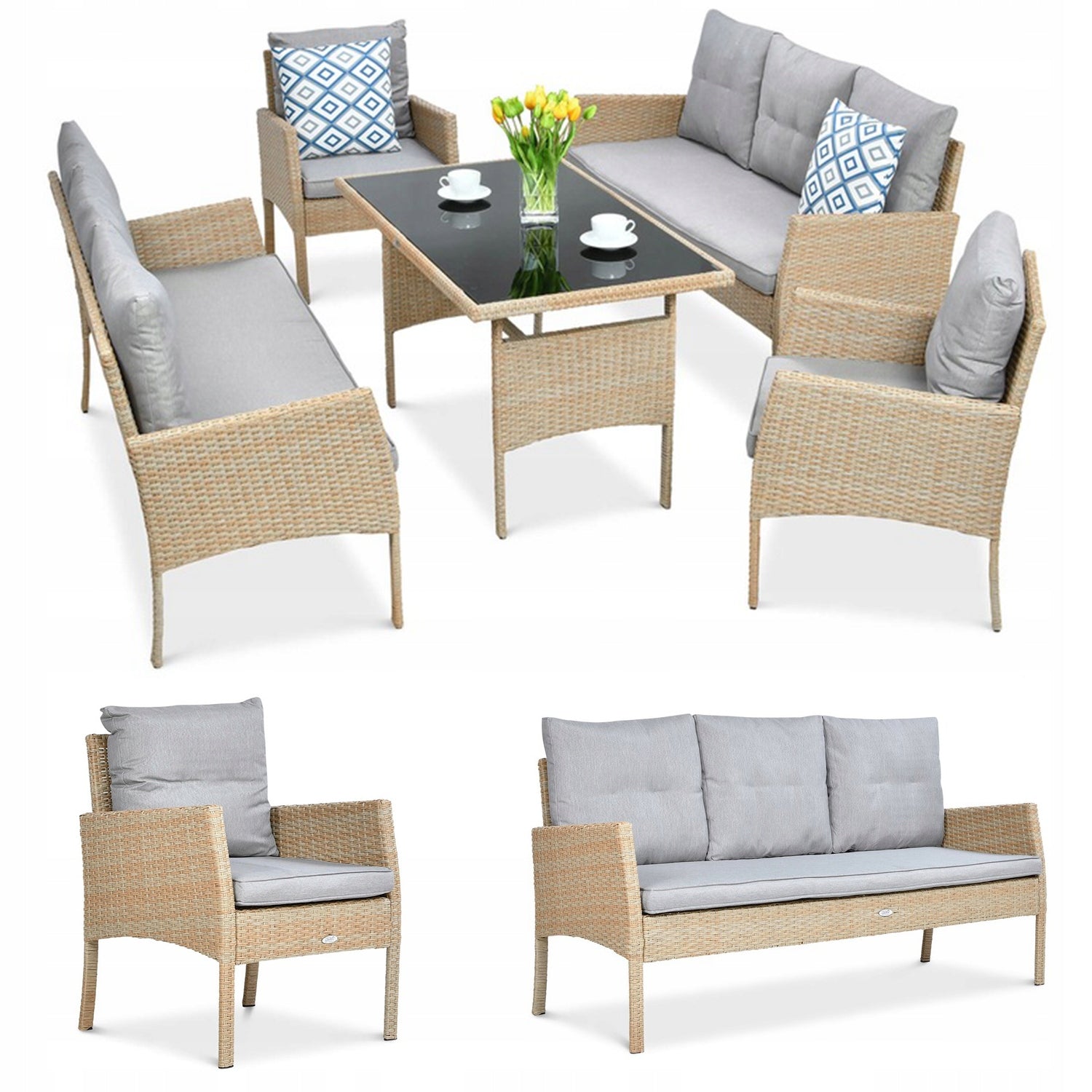 Gartenmöbelset Cortina Family, beige 