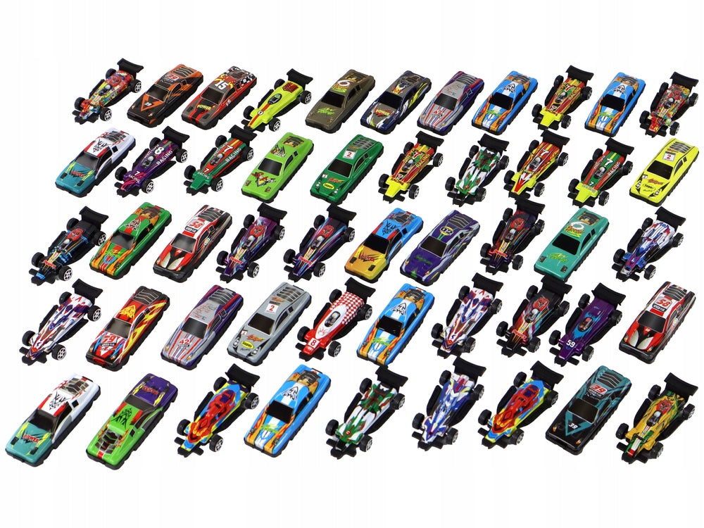 Žaislinių automobilių rinkinys Lean toys, 50 vnt.