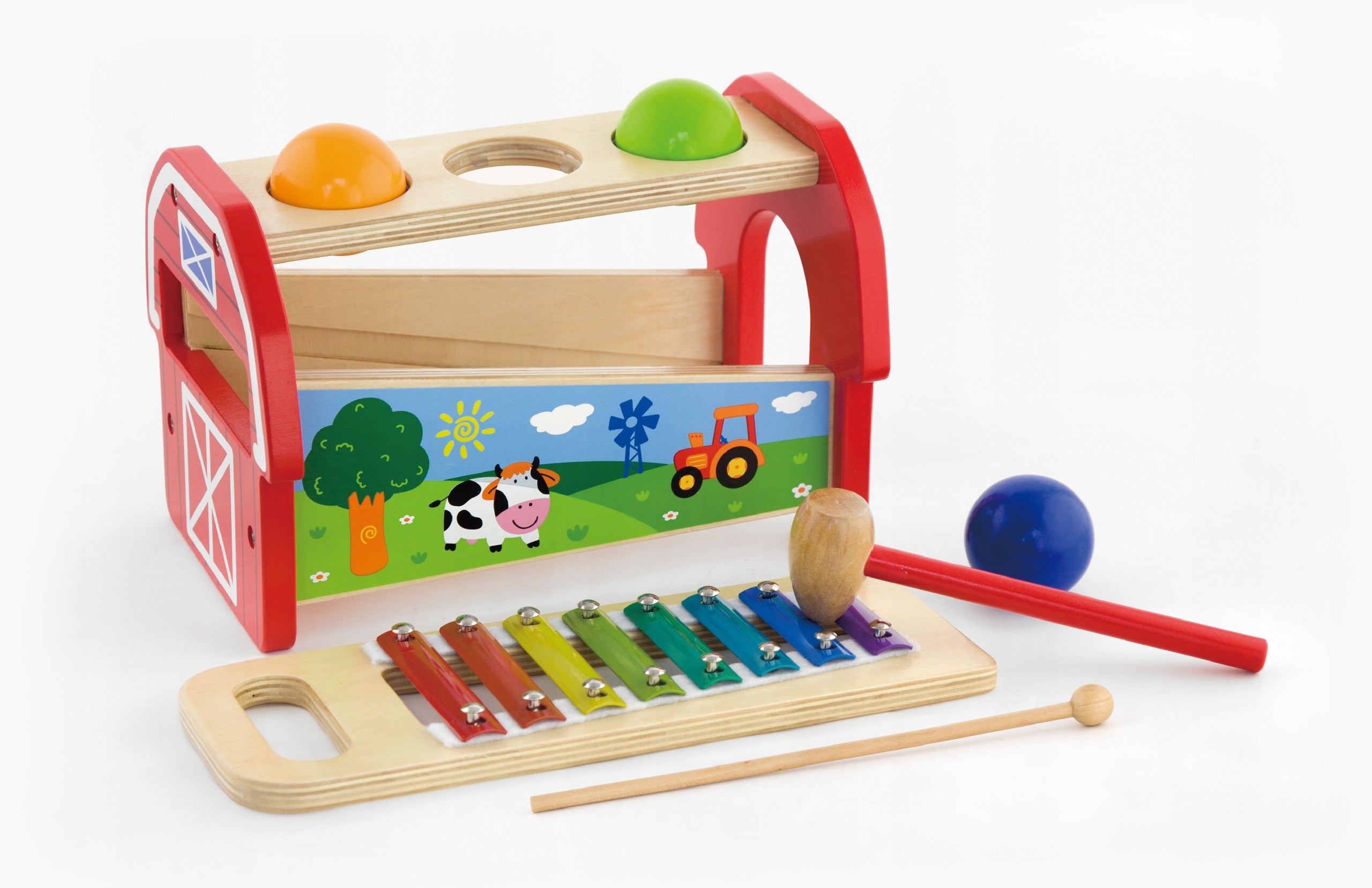 Xylophon- und Schlägelspiel in Viga-Holzkiste 