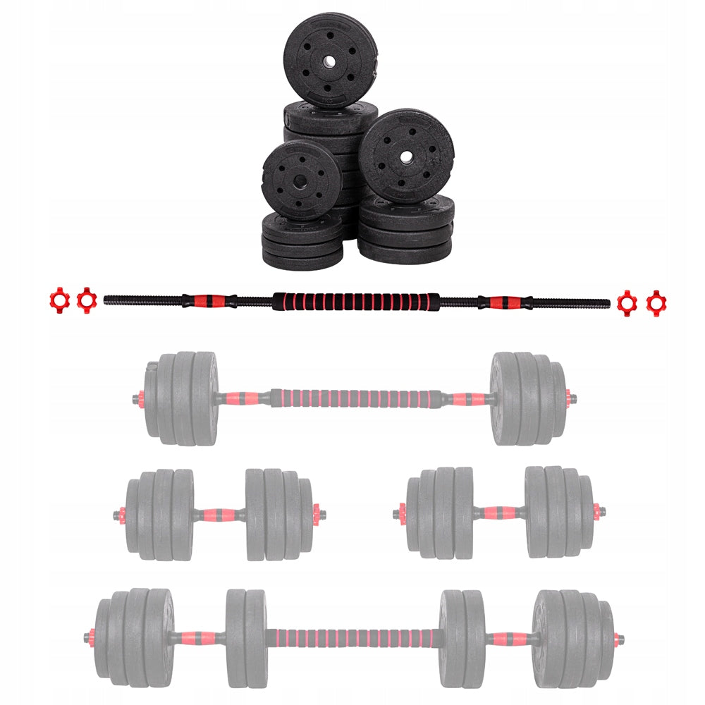 Set aus Zementhanteln und Langhantel CEMBAR 40 kg 