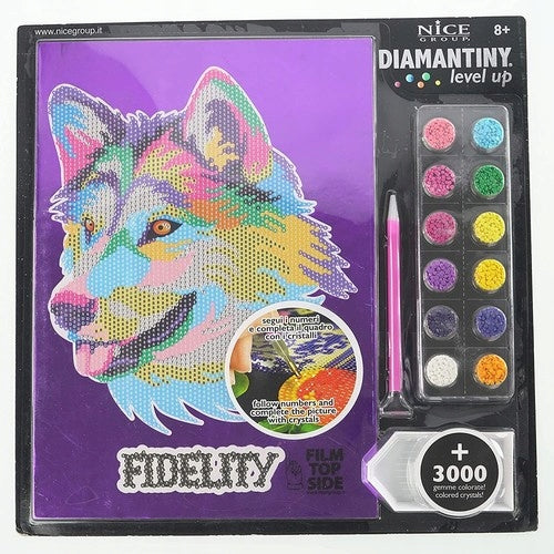Diamantmosaik mit Zirkonhund 