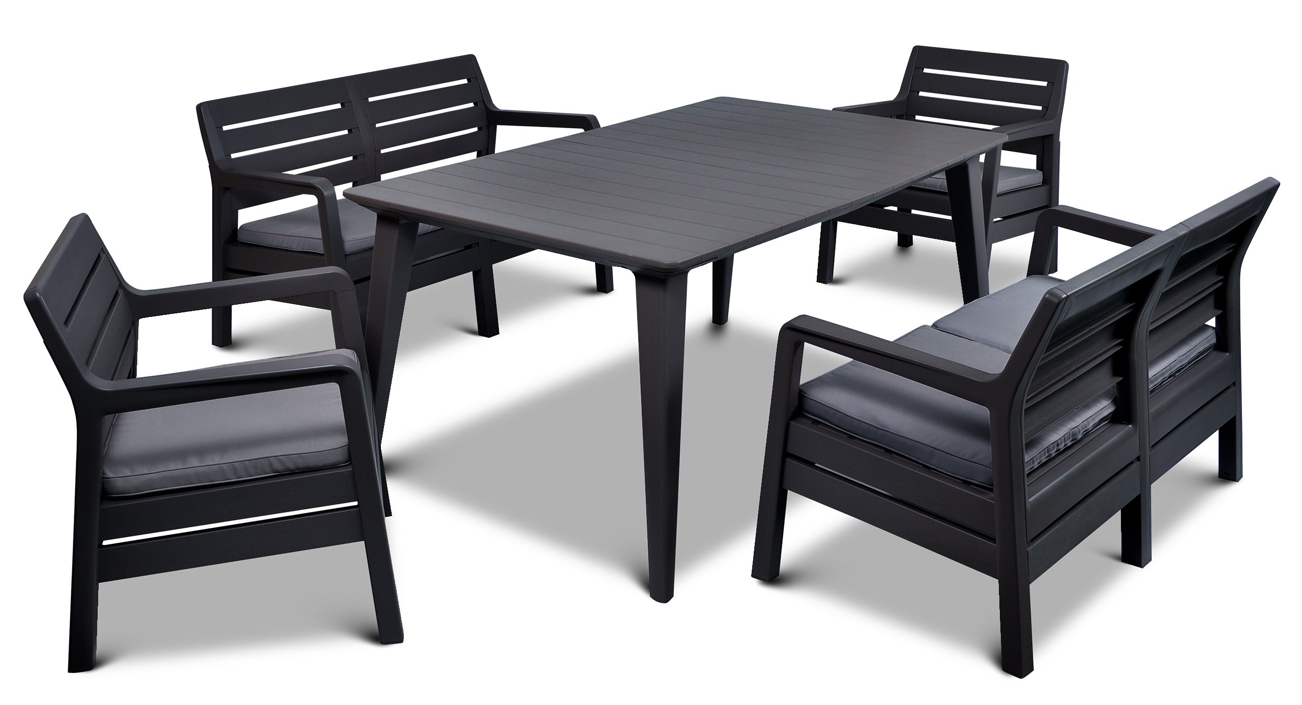 Gartenmöbelset Delano Set mit Lima 160, grau 