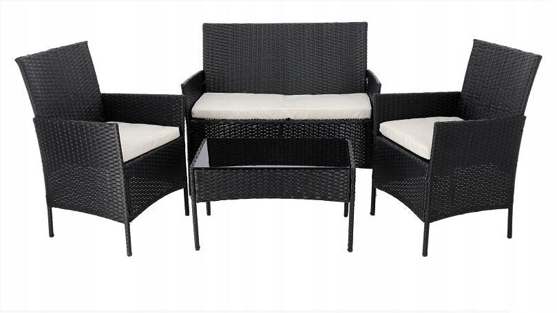 3-teiliges Outdoor-Möbelset, grau 
