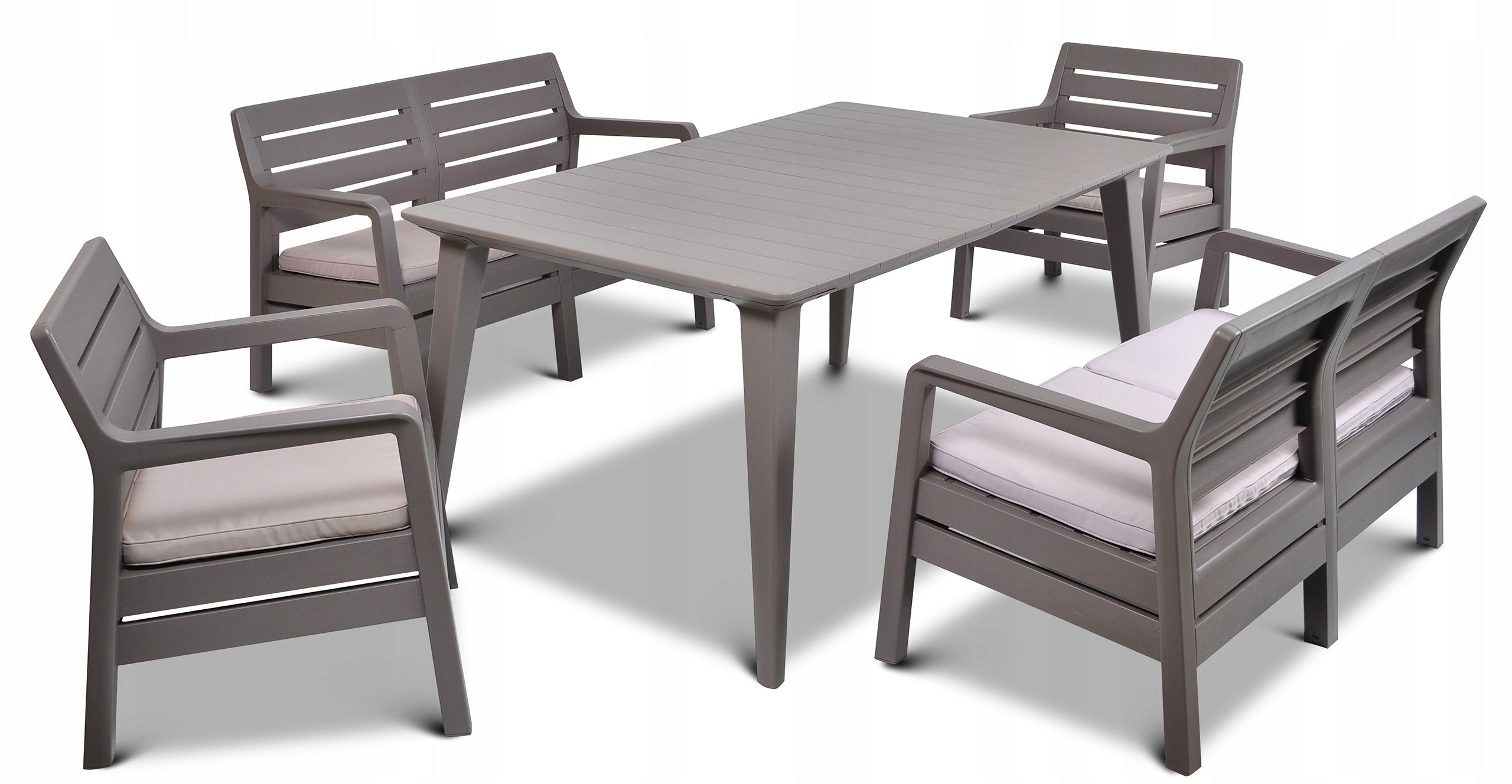 Gartenmöbelset Delano Set mit Lima 160 Tischen, beige 