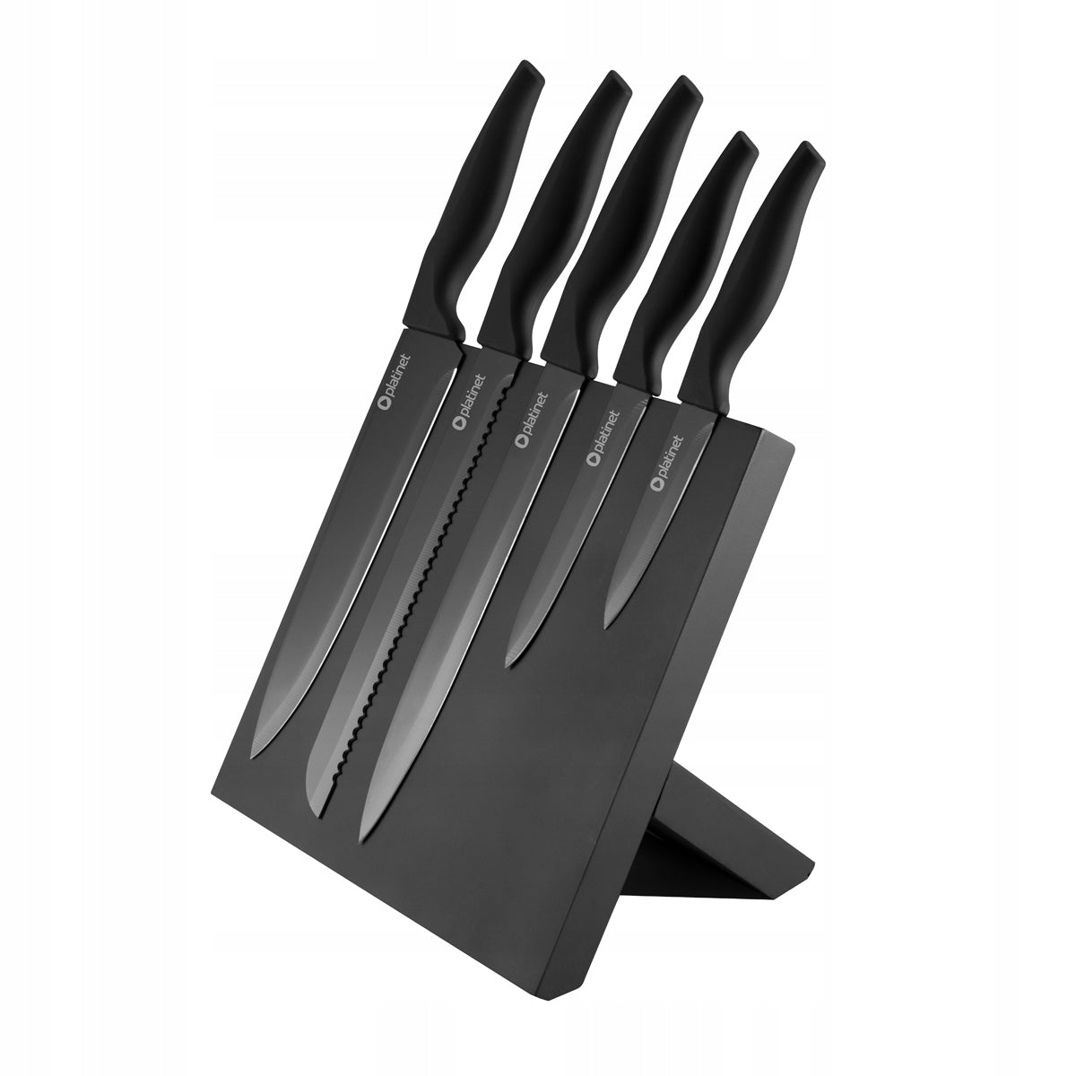 Platinet 5 Peilių rinkinys su magnetiniu bambuko stendu, 5 vnt