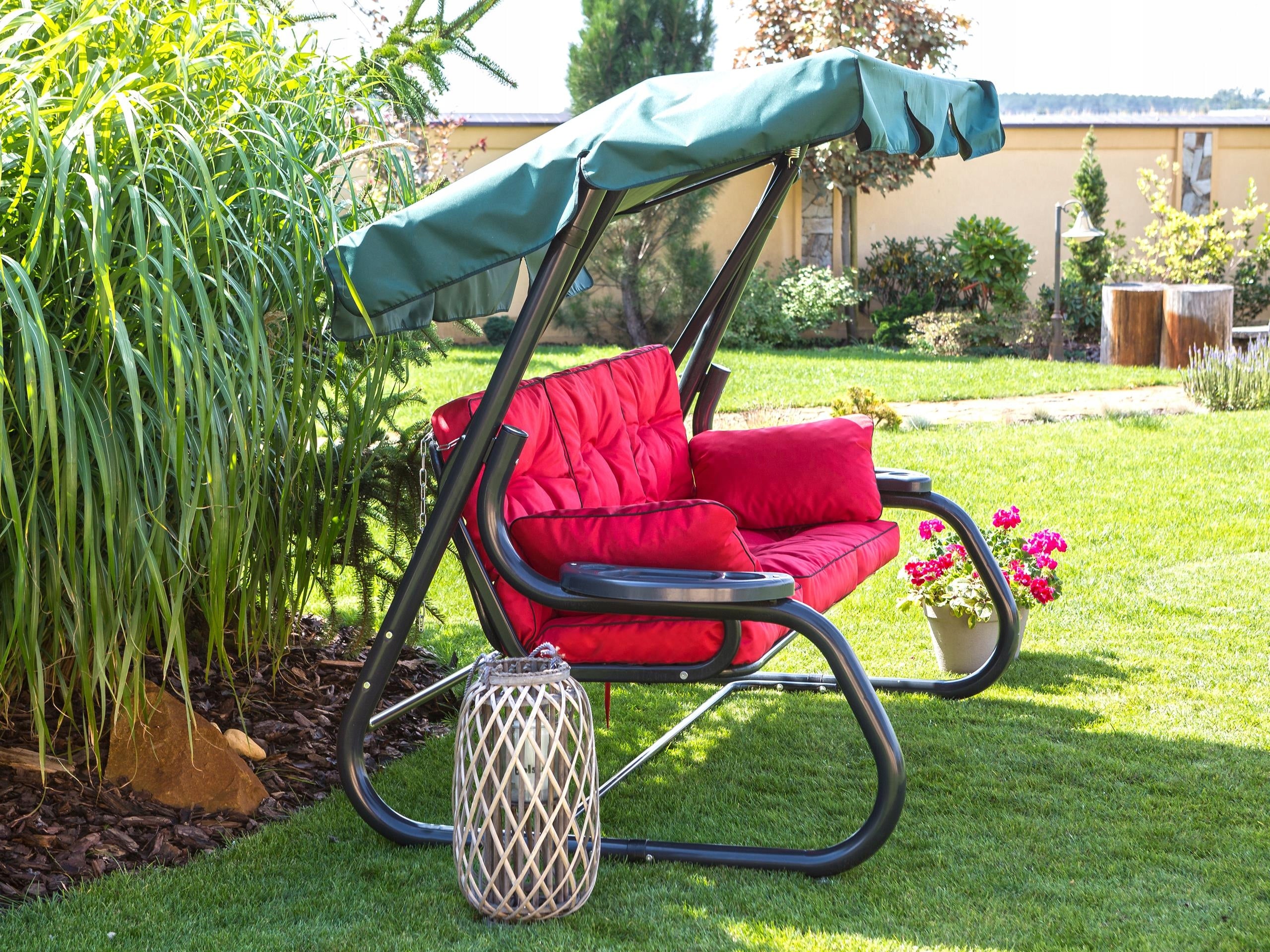 3-jų pagalvių komplektas supynėms Hobbygarden Venus 180 cm, raudonas