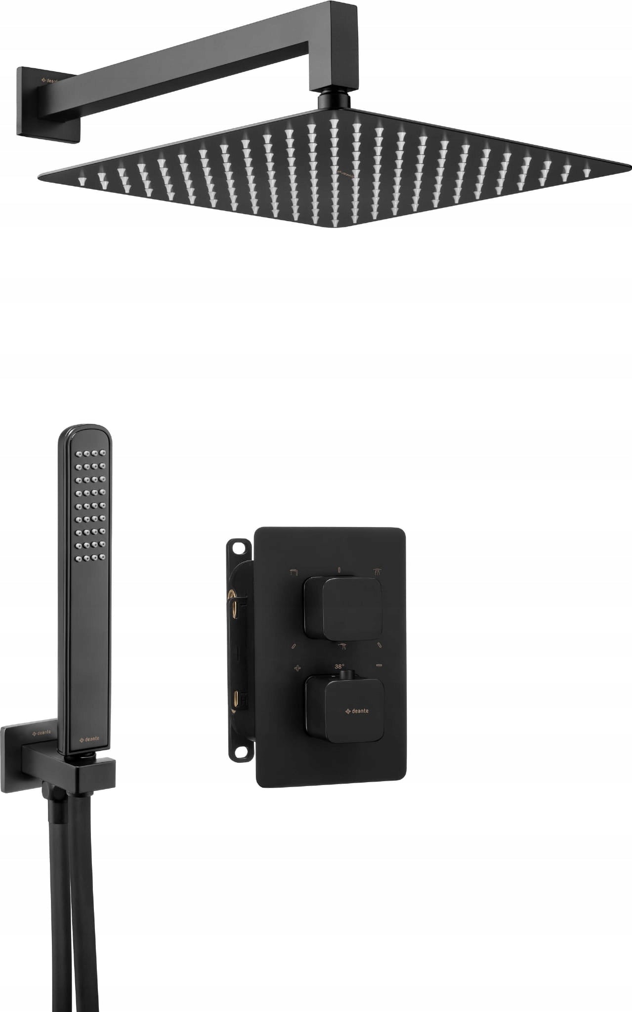 Deante potinkinis termostatinis dušo komplektas su smart-boxu Box BXYZNECT, black mat