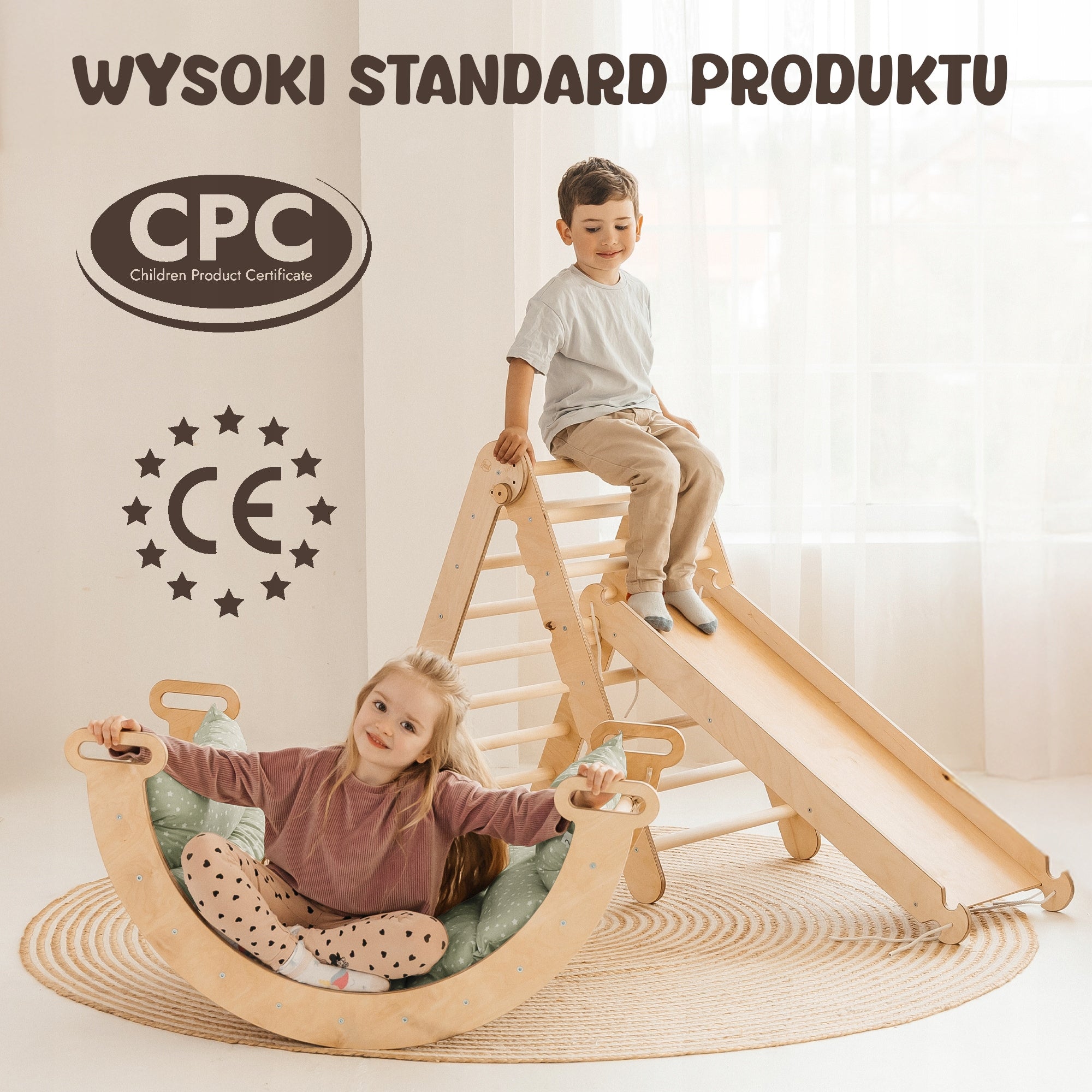 Zestaw wspinaczkowy Montessori 5-w-1 dla dzieci w wieku od 1 do 5 lat Dominant material wood