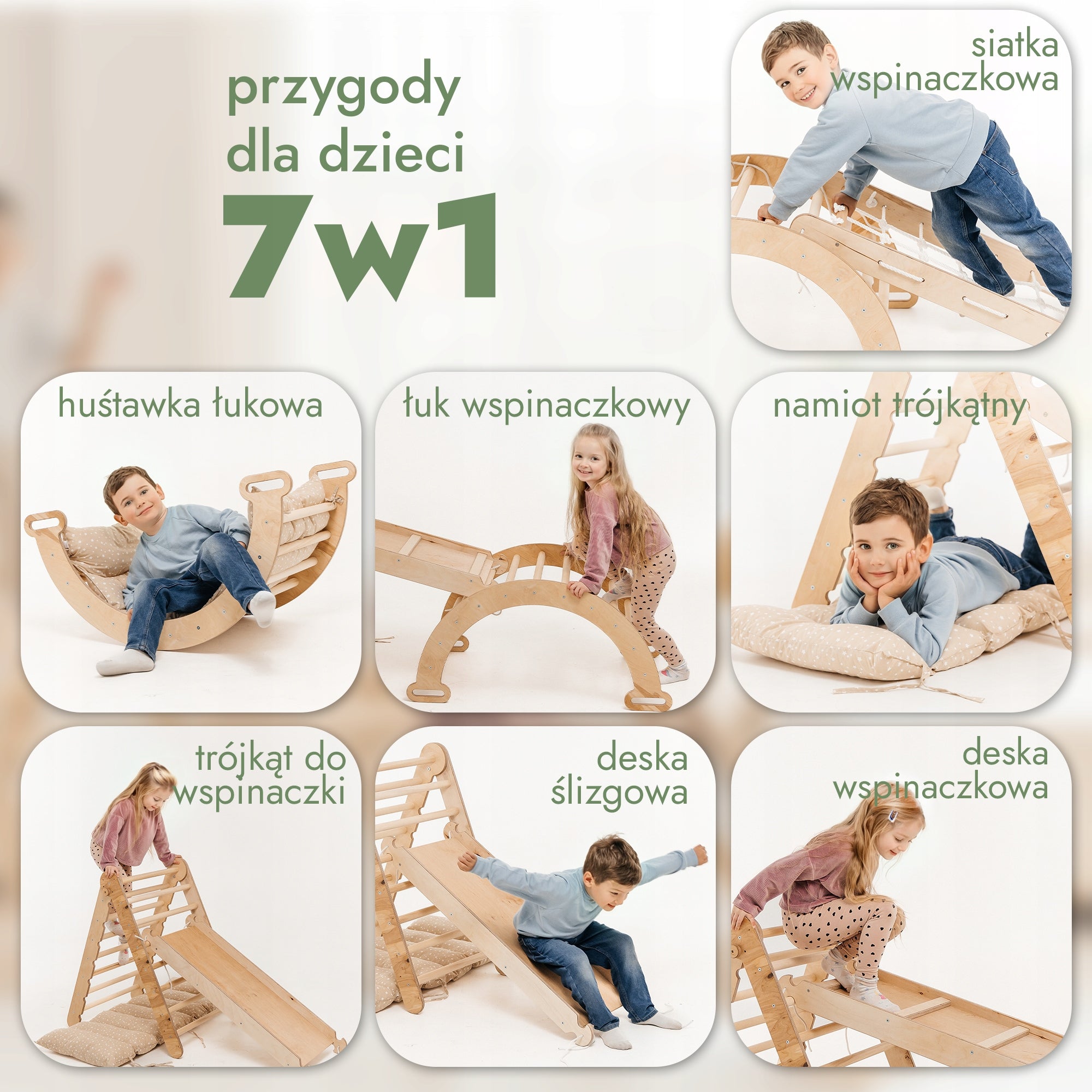 Zestaw wspinaczkowy Montessori 5-w-1 dla dzieci w wieku od 1 do 5 lat Packaging status original
