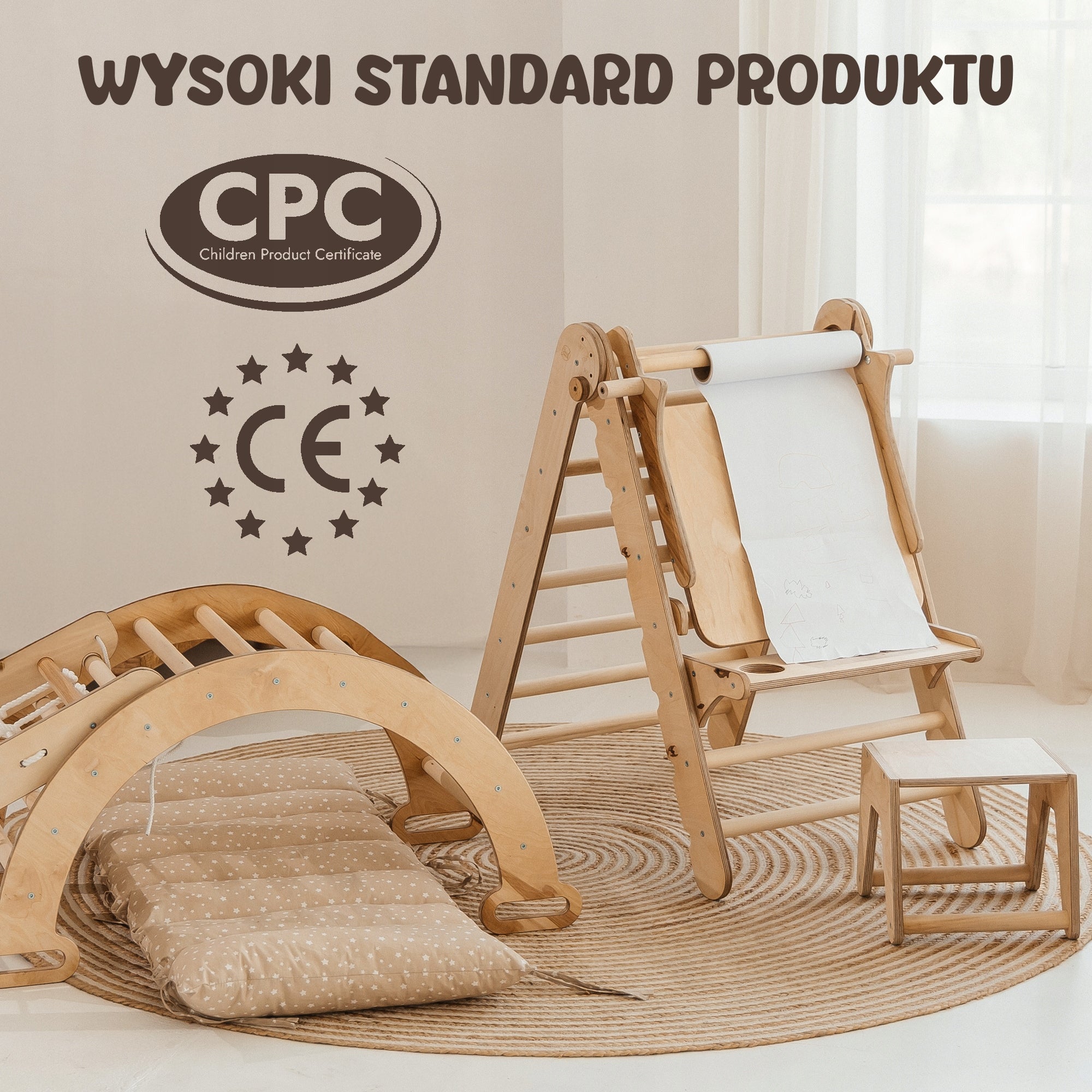 Zestaw wspinaczkowy Montessori 6-w-1 dla dzieci w wieku od 1 do 5 lat Included ladder flooring climbing wall nets slide