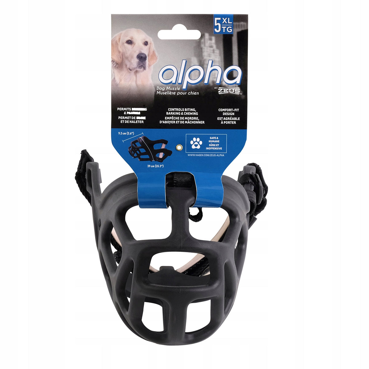 Zeus Alpha muzzle Tpr for dog Xl black, Rolf C. Hagen, model 92675