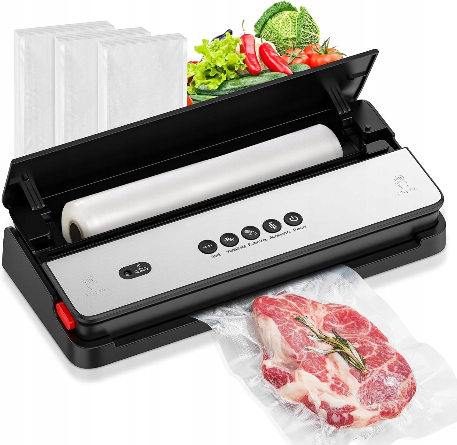 Zgrzewarka Próżniowa Bonsenkitchen VS3017-A Pakowarka 120W 5 Trybów + Worki