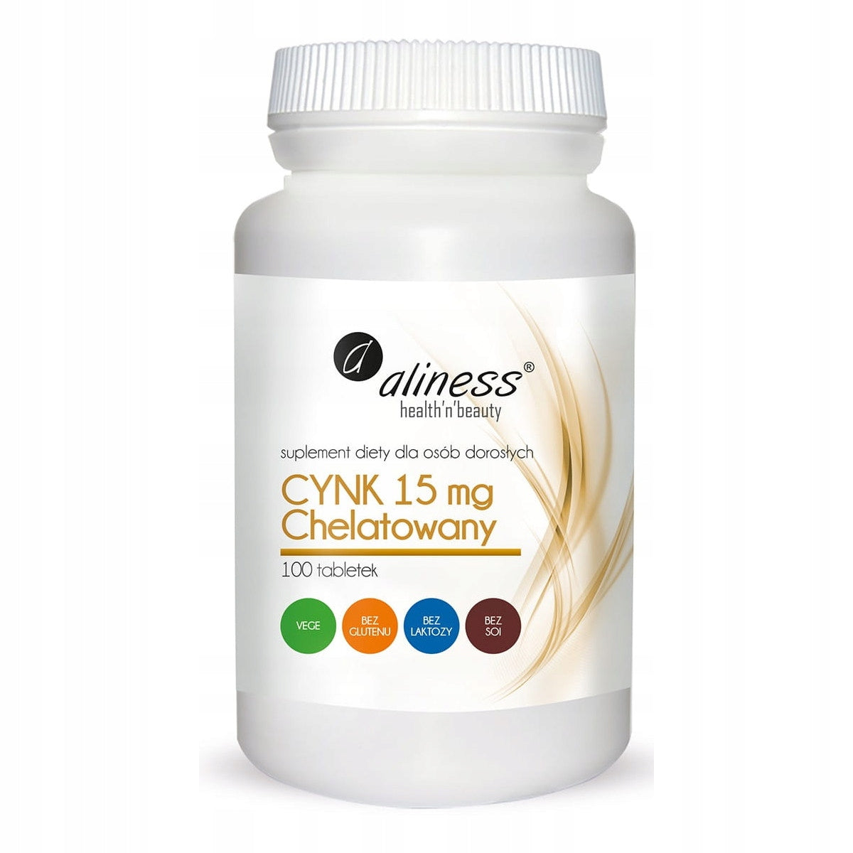 Zinc 15 mg chelated Aliness 100 pcs Manufacturer code Cynk Chelatowany ODPORNOŚĆ SKÓRA Włosy