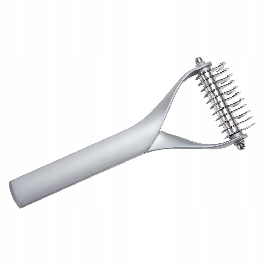 Zinc Alloy Pet Hair Remover Comb Grooming Cat Fur Rake Cleaning Silver S