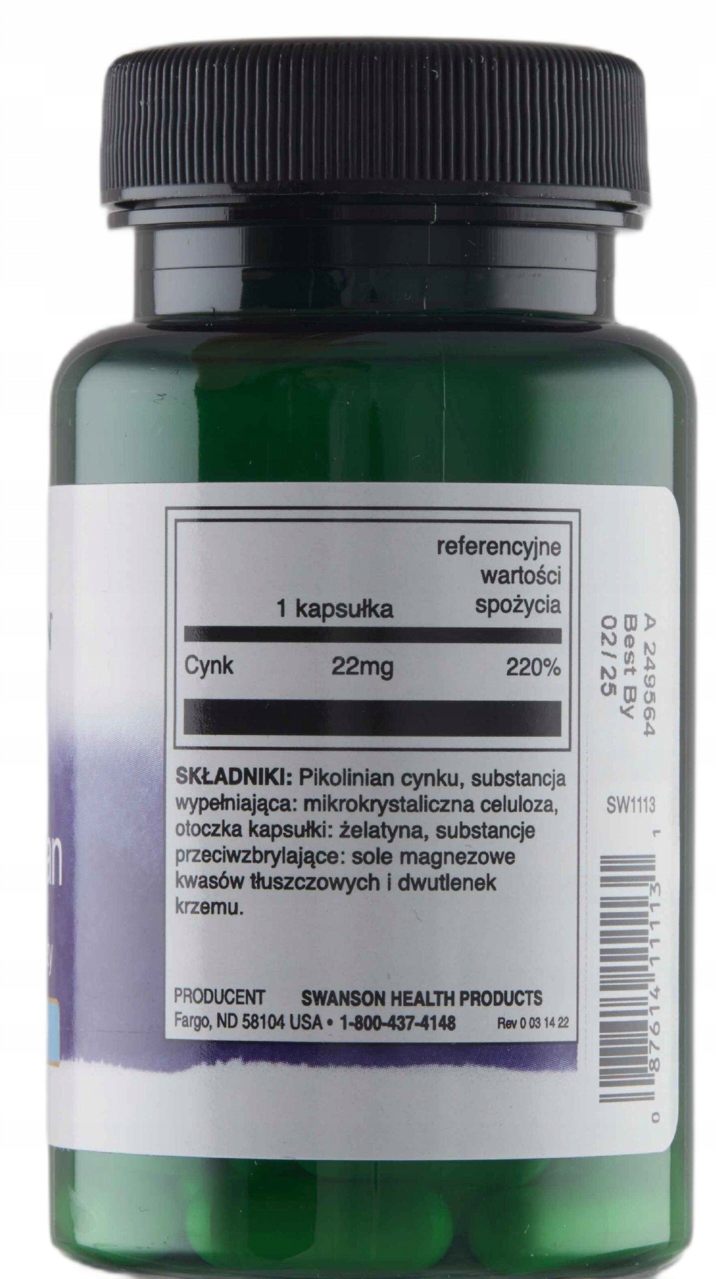 Zinc SWANSON Picolinate (60 capsules) Flavor natural