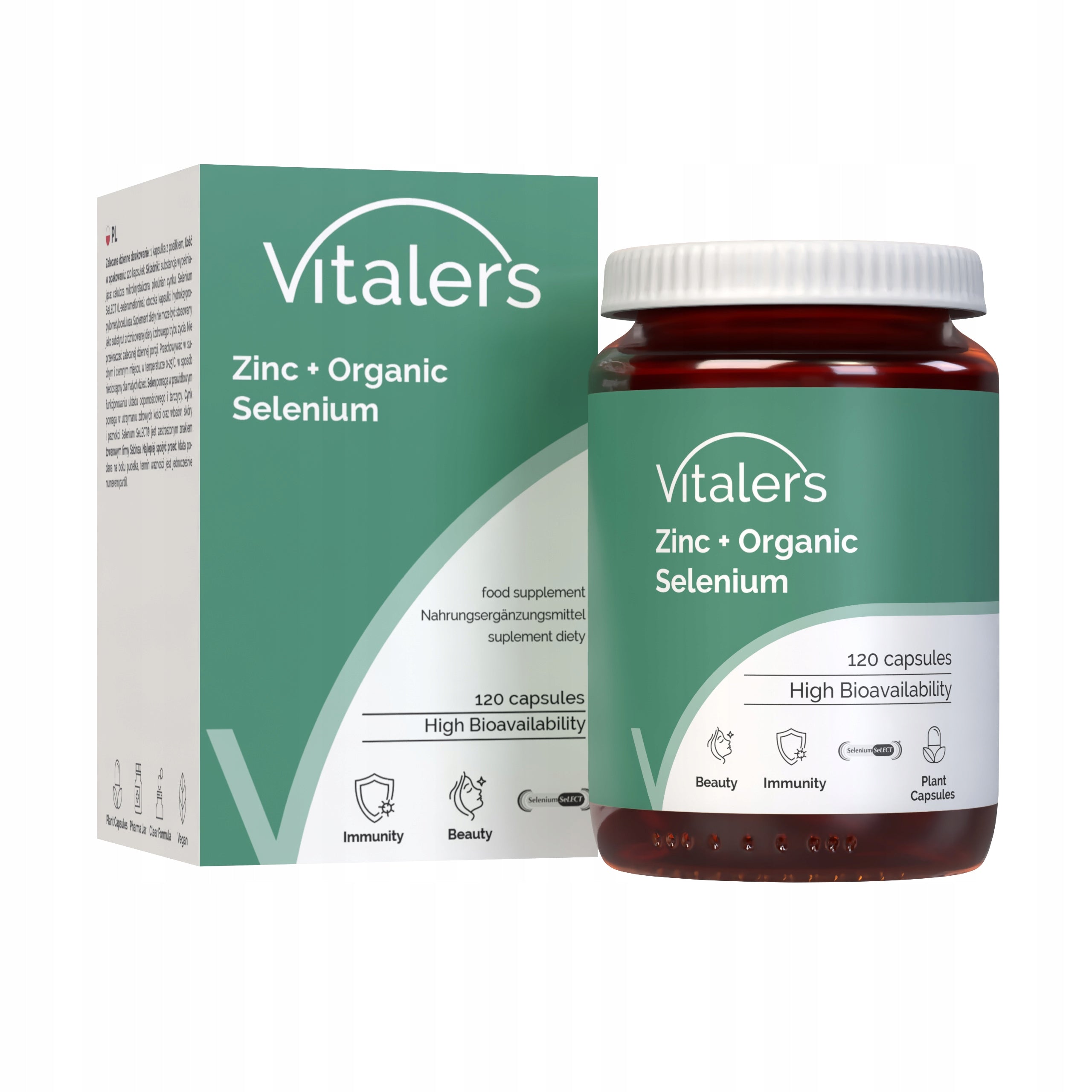 Zinc + Selenium Organic Skin Hair Nails 120 capsules Packaging status original