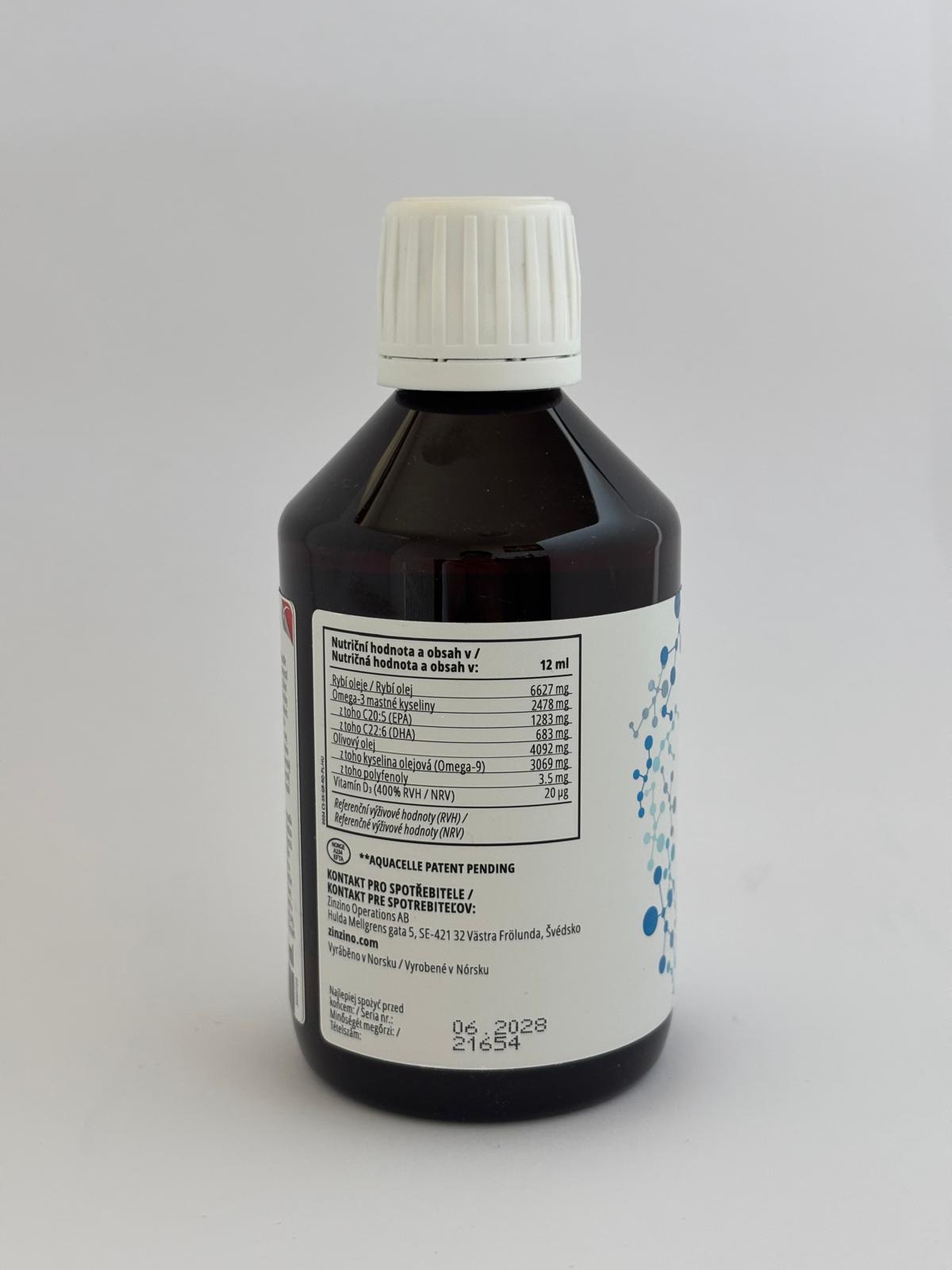 Zinzino BalanceOil+ AquaX 300ml Packaging status original