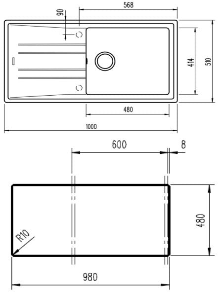 Spüle Teka, L-TG 60 1B 1D 