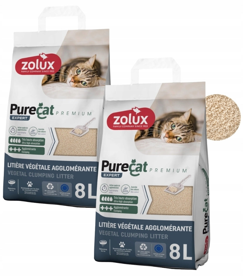 Zolux Purecat Premium Corn Clumping Plant Litter for Cat 2x8L