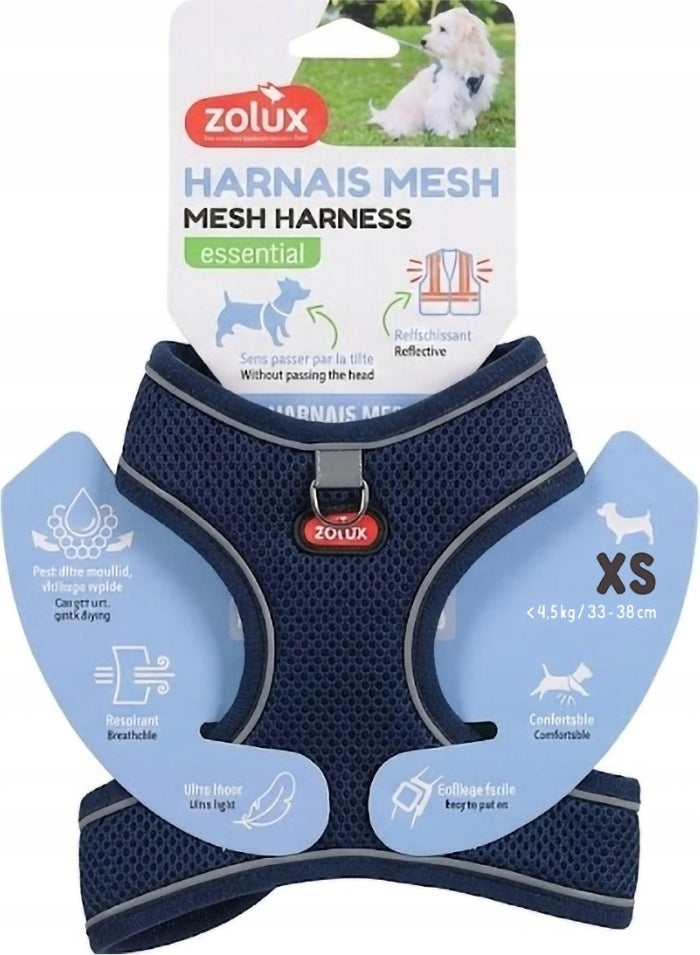 Zolux breathable mesh dog harness navy blue XS 1 pc.