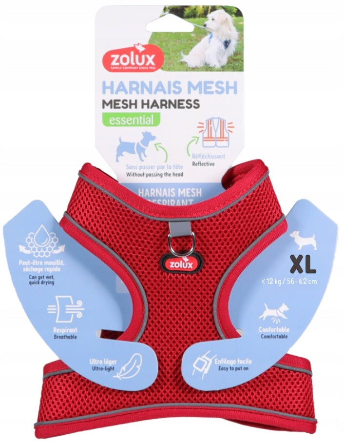 Zolux breathable mesh harness for dog red XL 1 pc.