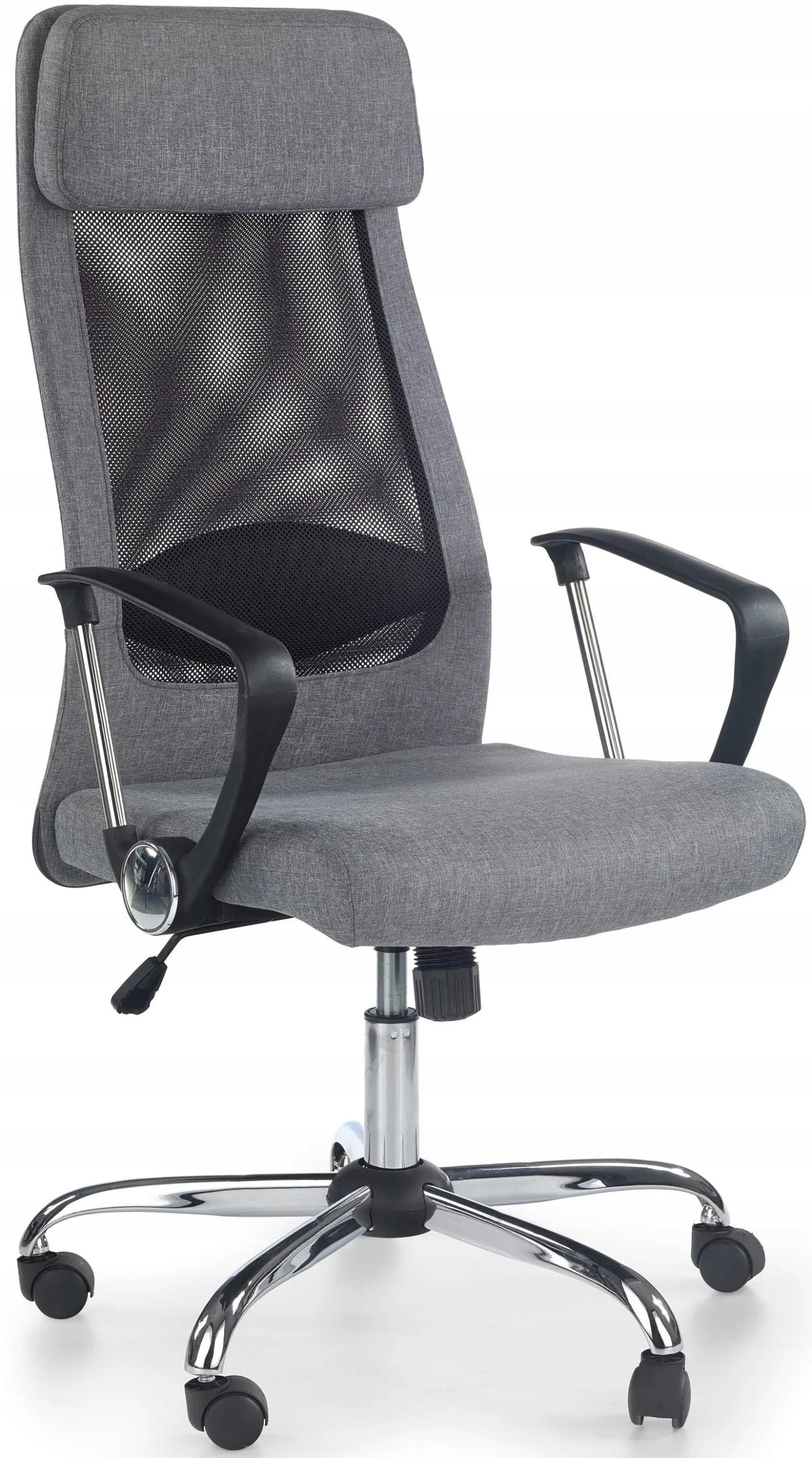 Zoom Work Chair Grey Upholstered Swivel Office Halmar