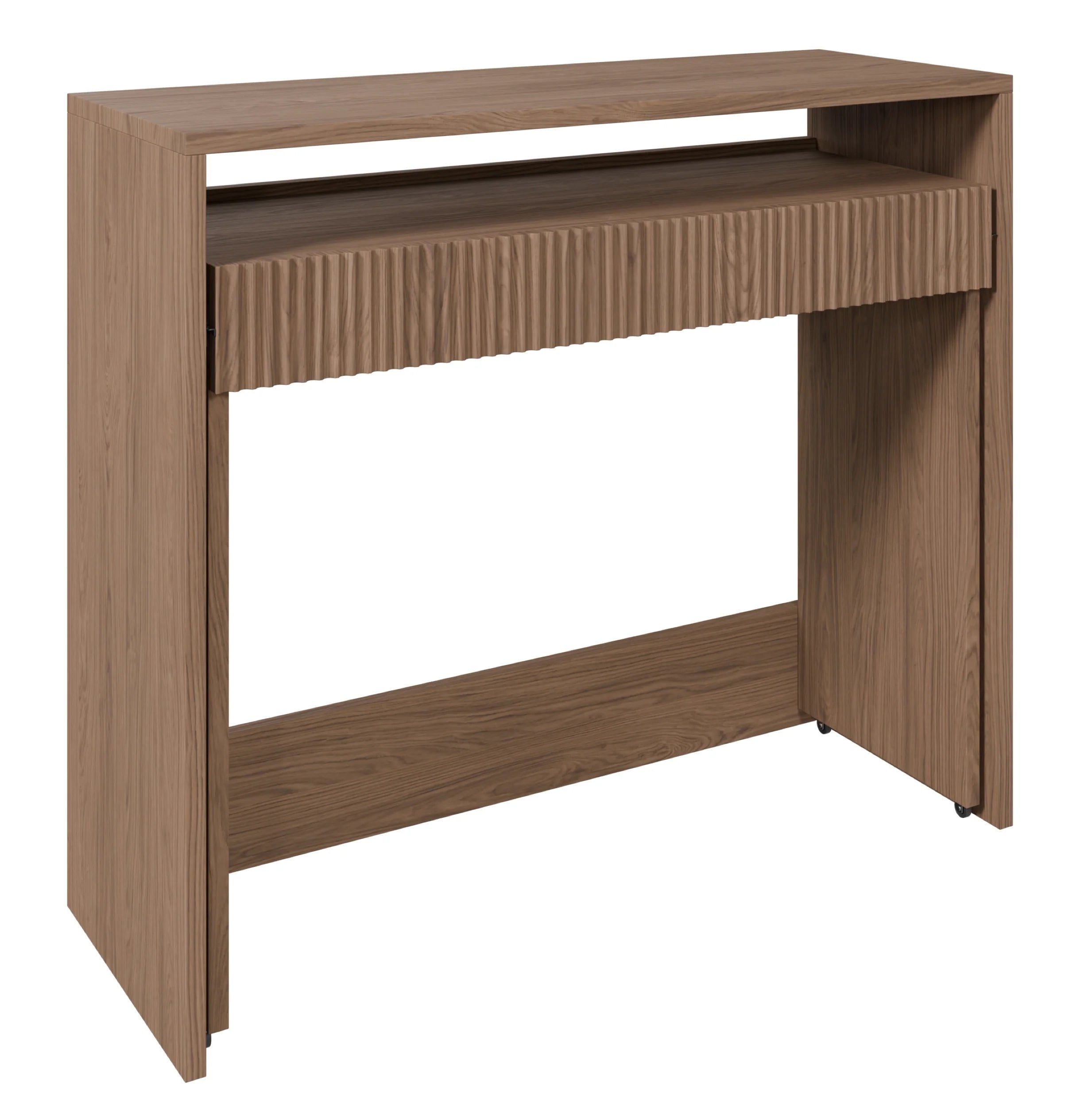 Zoom sliding desk with drawer and bolts 98 cm oak casella brown