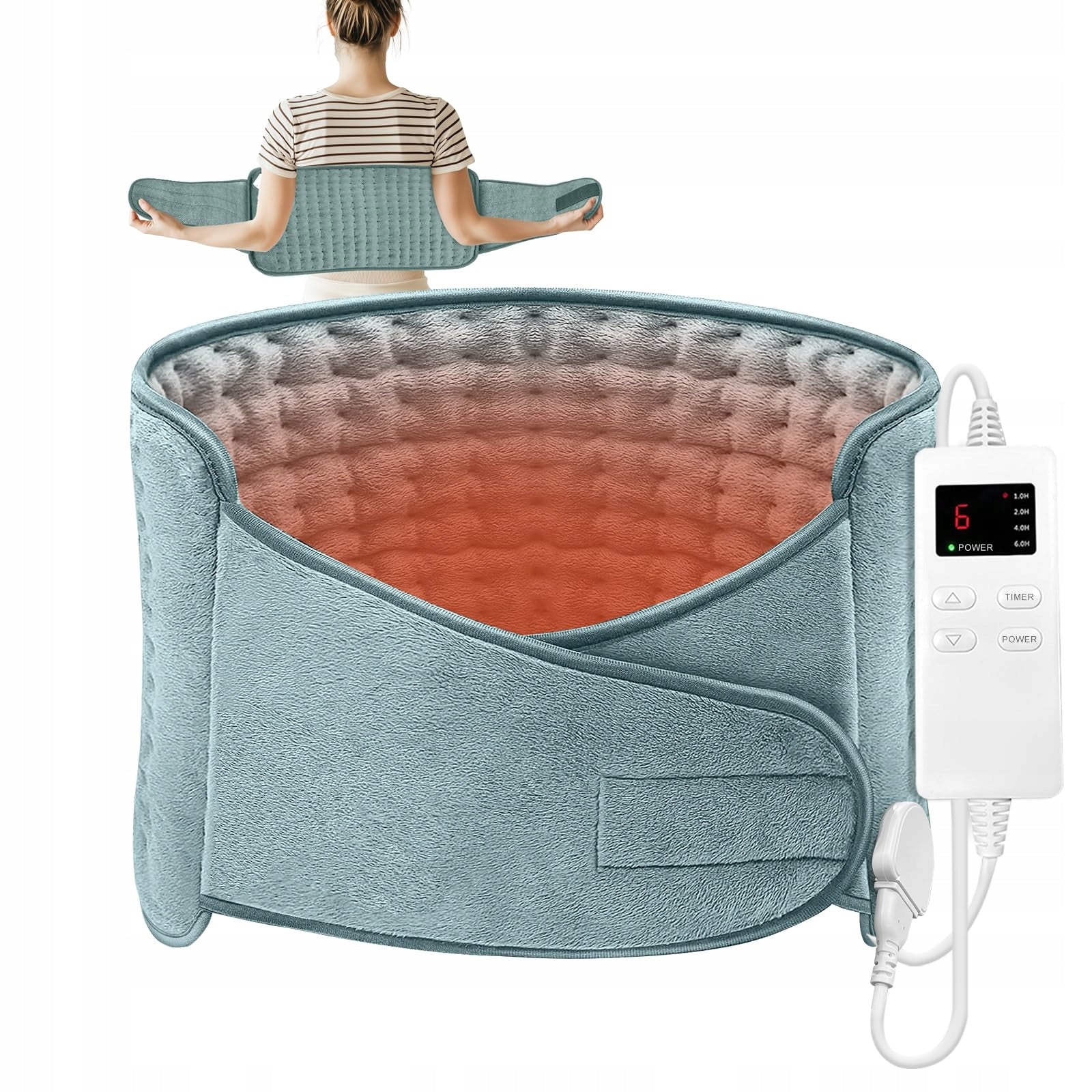 Zostuic Electric Heating Pillow 125x31cm For Back Abdomen and Waist