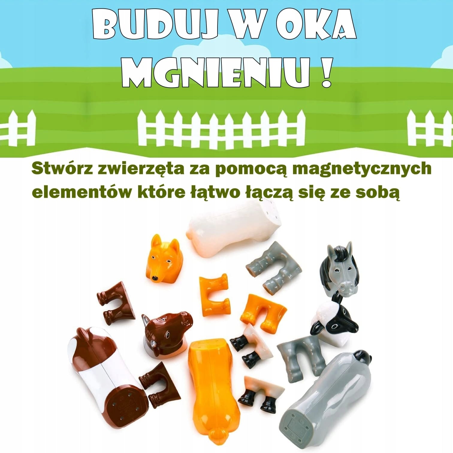 Magnetinis rinkinys Mix or Match Animals farm
