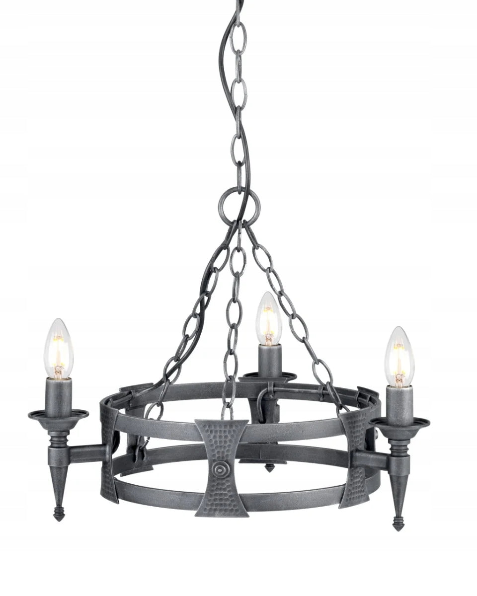 Hängelampe Elstead Lighting Saxon SAX3-BLK-SIL 