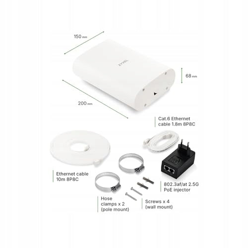 Zyxel FWA70 External 5G Router IP55 7Gb/s 2,5GbE PoE Nebula Manufacturer Zyxel