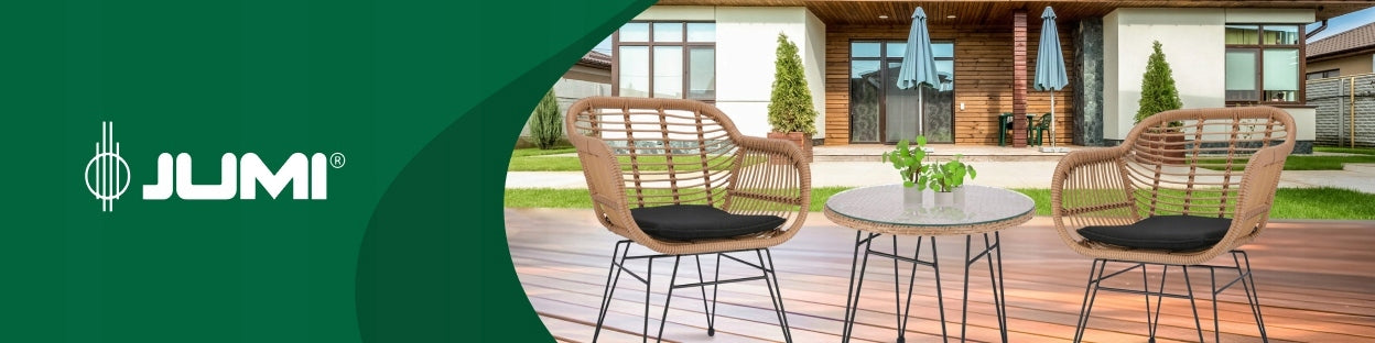 Lauko baldų komplektas: stalas, foteliai, sofa terasai ir sodui